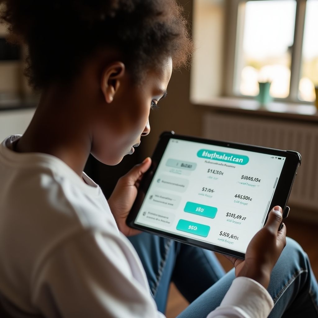 Teen using budget simulator