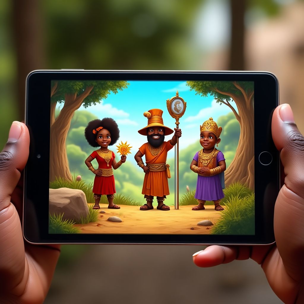 Financial adventure game on tablet