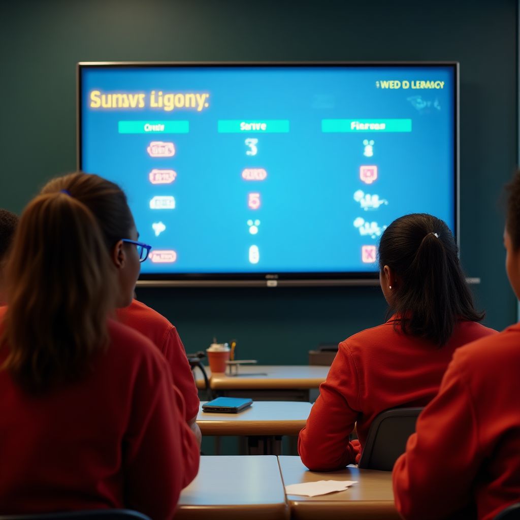 Students participating in financial quiz